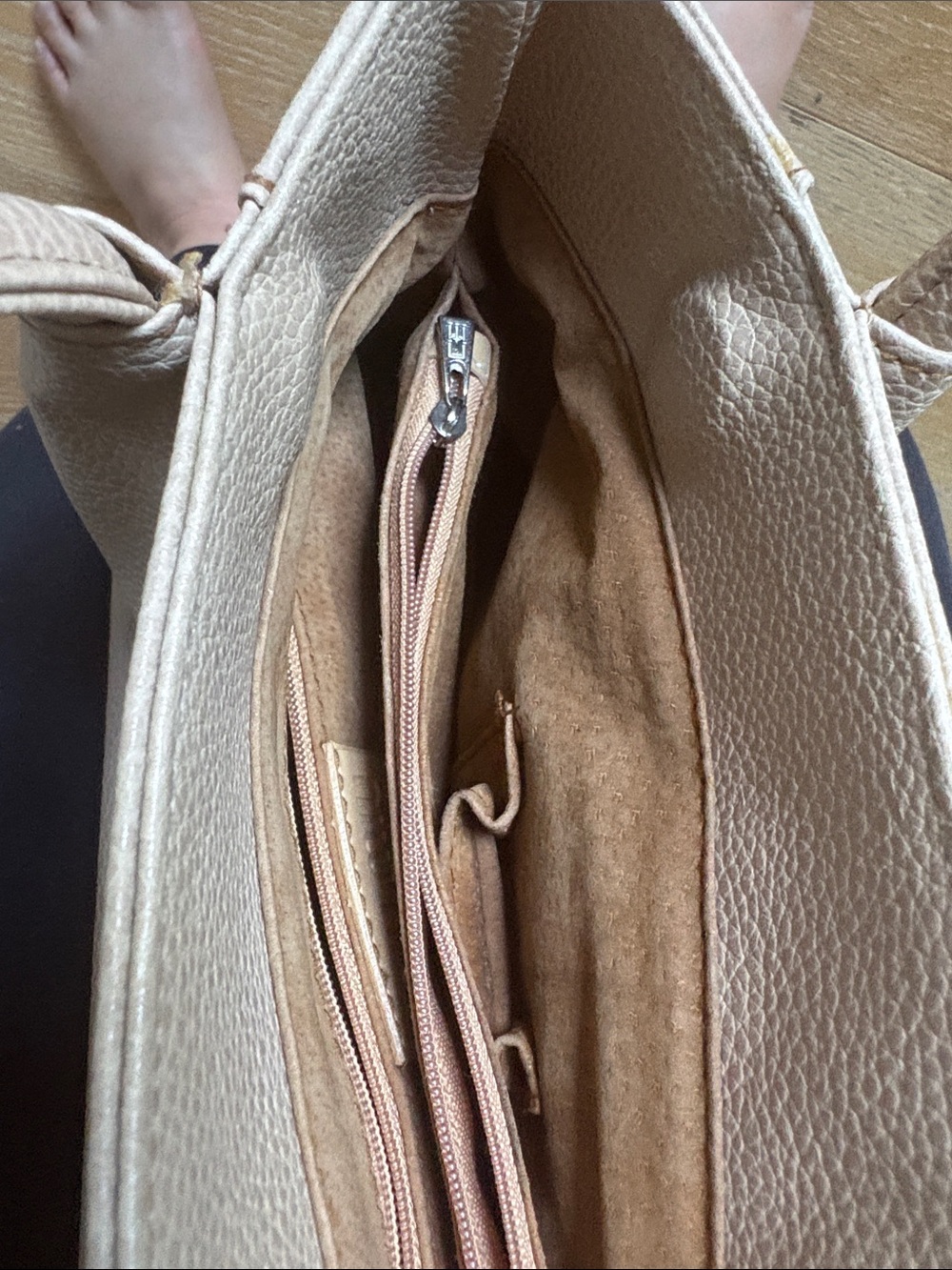 Miu Miu Beige Pebbled Leather Top-inside out leather Handle Tote - Picture 3 of 4